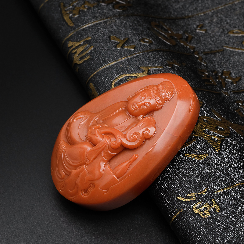 南红观音吊坠 - 红掌柜珠宝