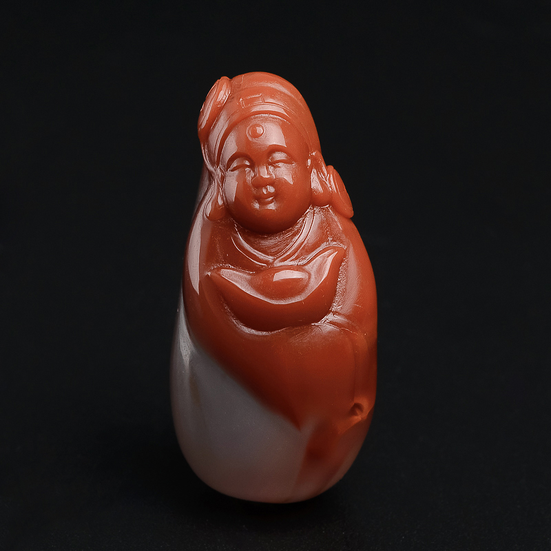 川红财神吊坠-红掌柜珠宝