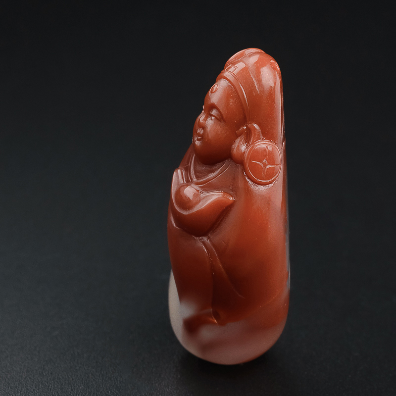 南红财神挂件-红掌柜珠宝