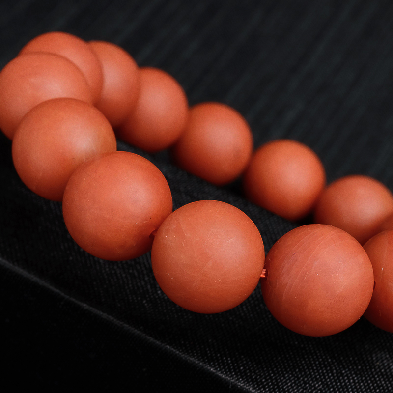 保山满肉柿子红南红手串  - 红掌柜珠宝