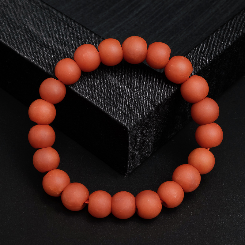 保山柿子红南红苹果珠手串-红掌柜珠宝