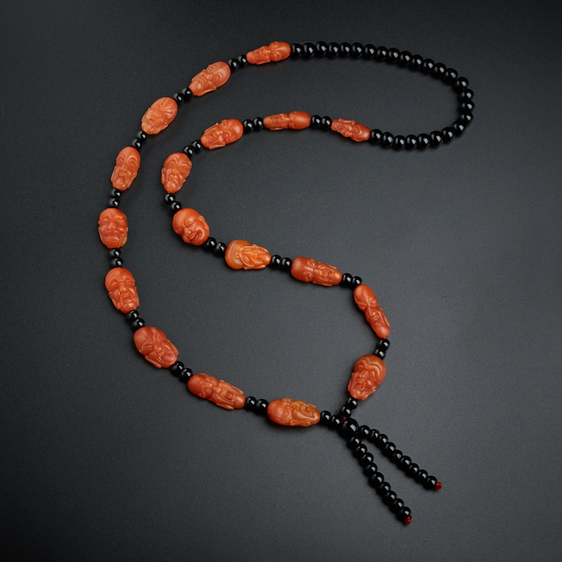 樱桃红南红十八罗汉项链-红掌柜