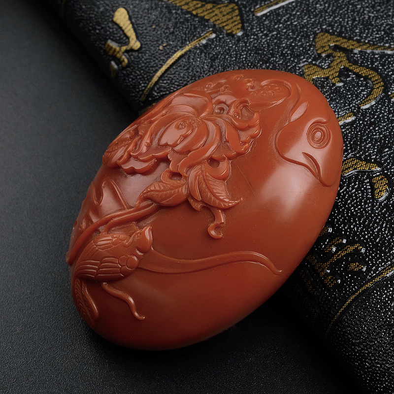 柿子红南红吊坠-红掌柜