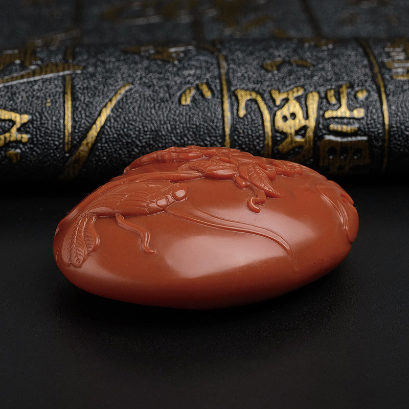 满肉南红鸟语花香吊坠-红掌柜