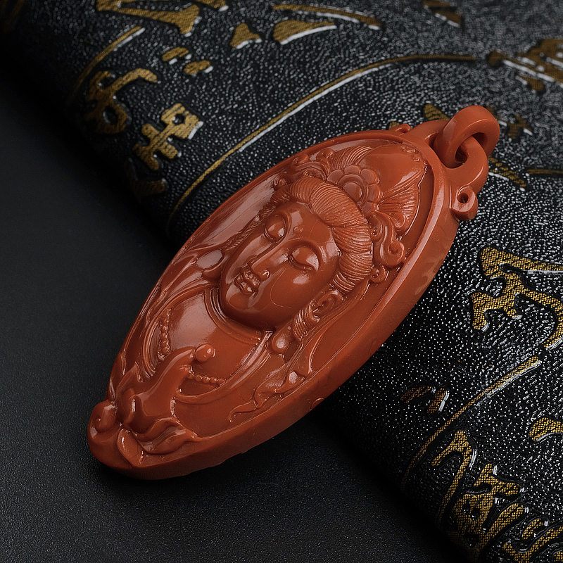 南红观音吊坠-红掌柜