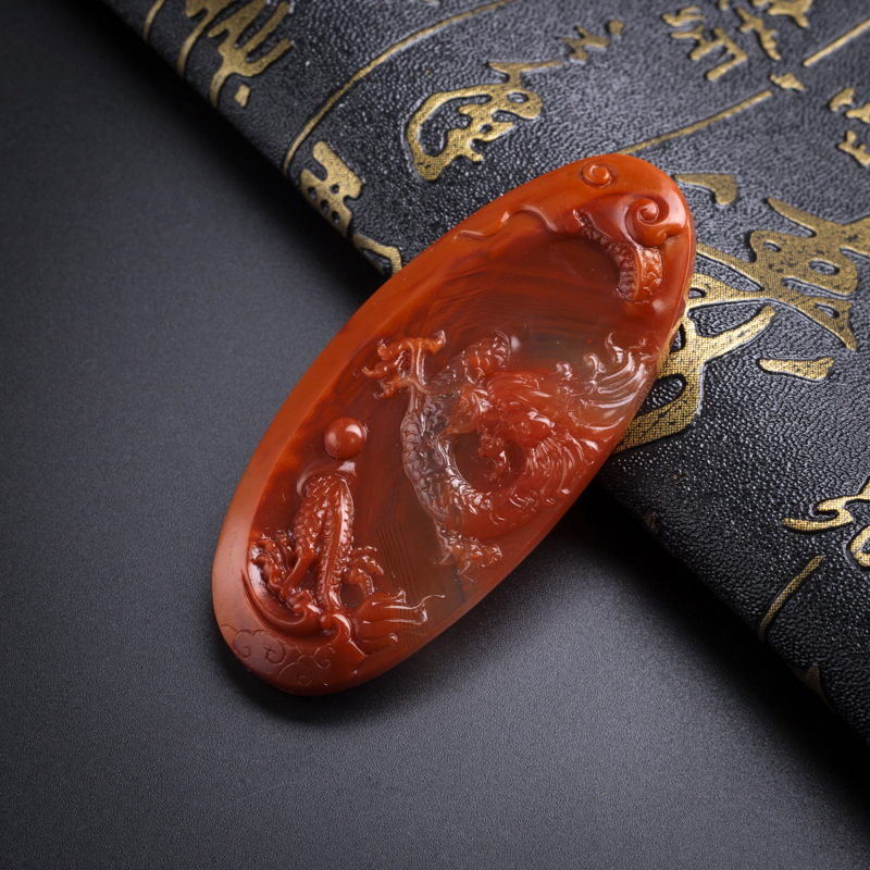 南红龙腾吊坠-红掌柜珠宝