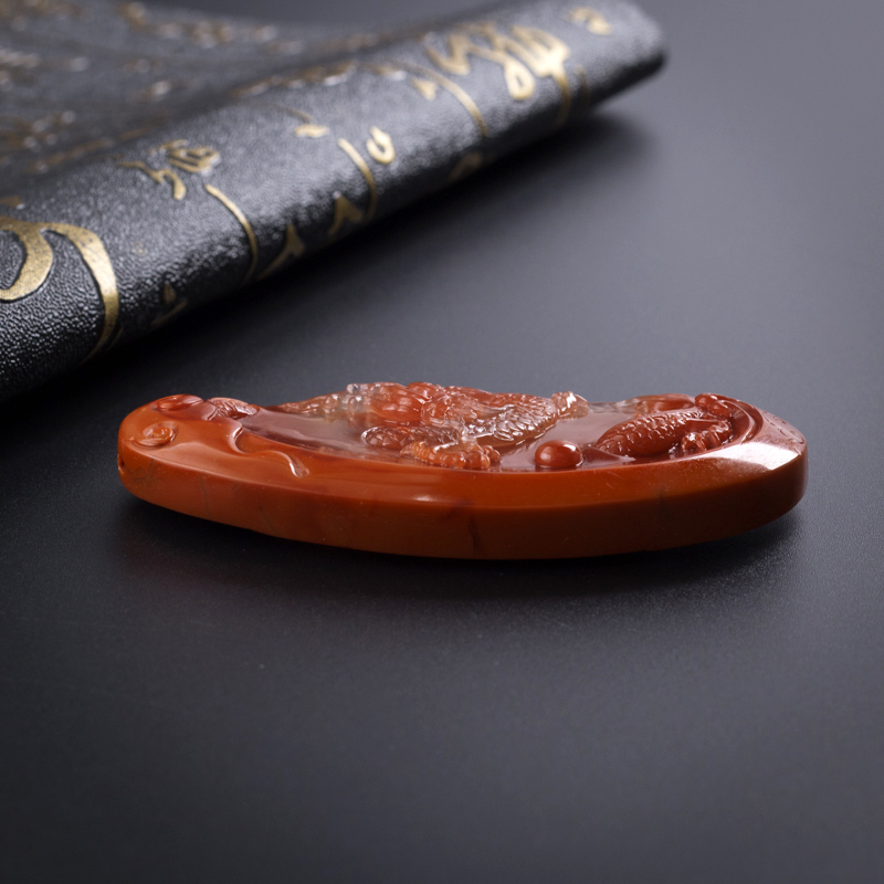 柿子红玛瑙吊坠-红掌柜珠宝