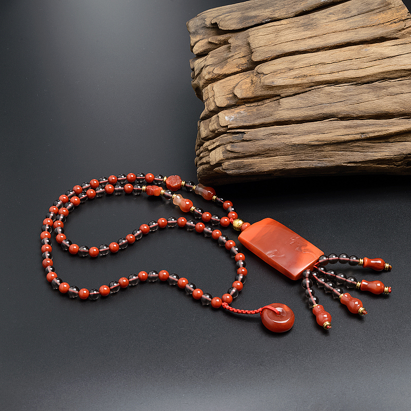 川料柿子红南红佛珠-红掌柜