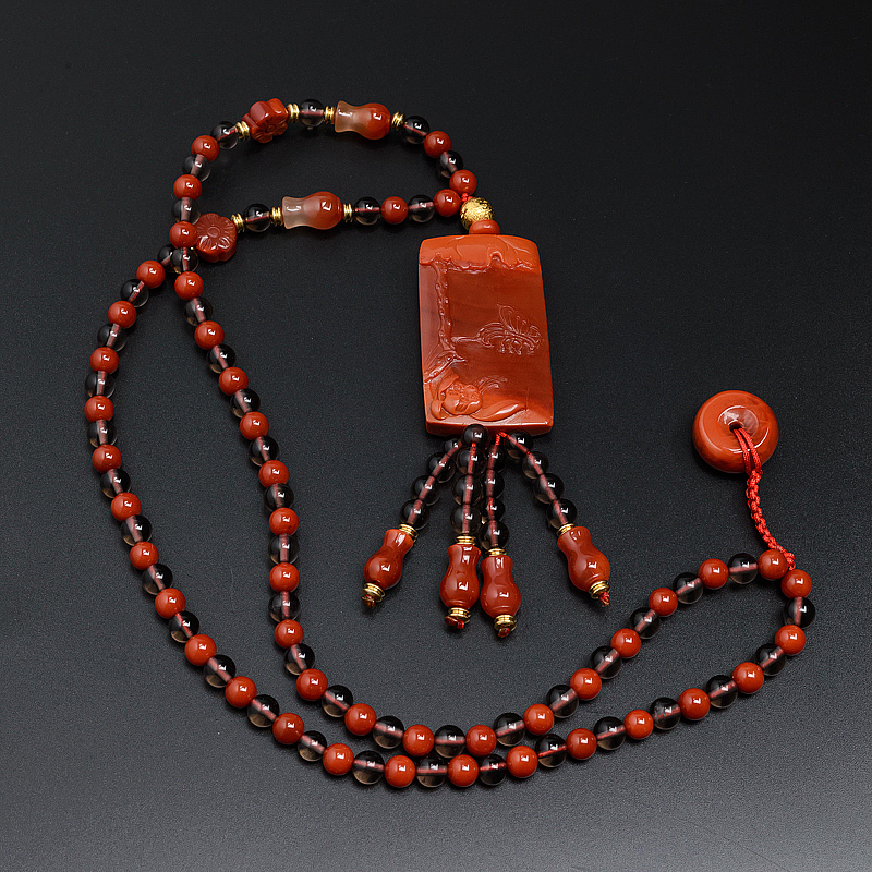 柿子红南红佛珠-红掌柜