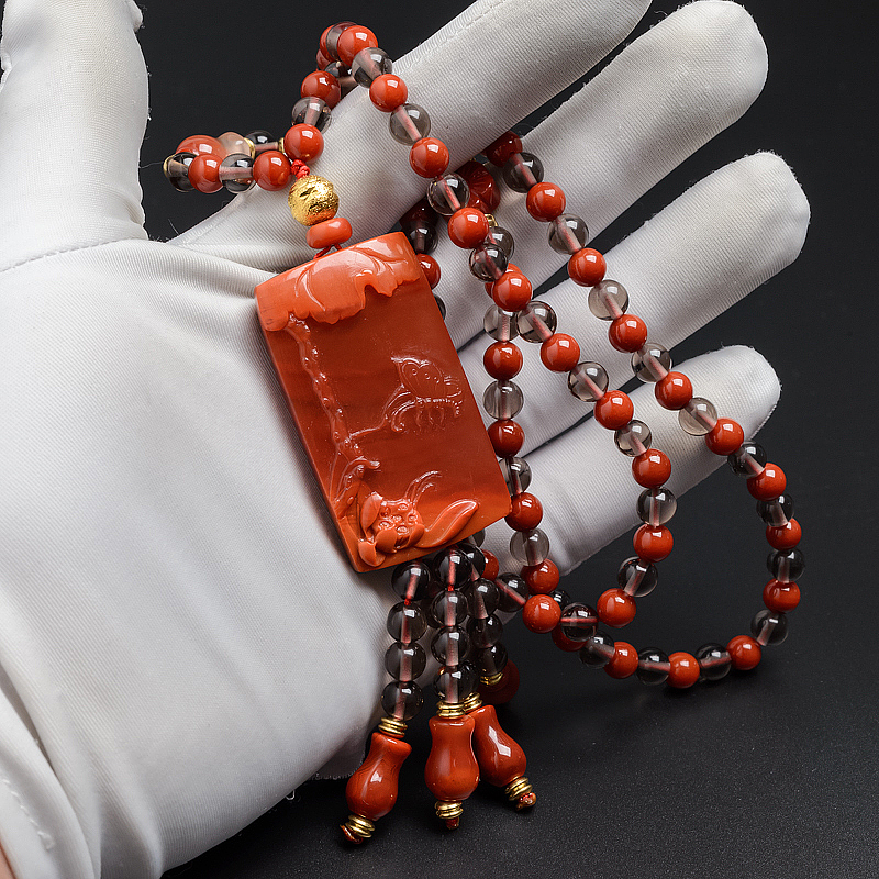 柿子红南红吊牌-红掌柜