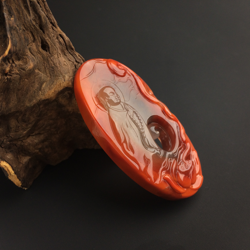 柿子红南红吊坠-红掌柜