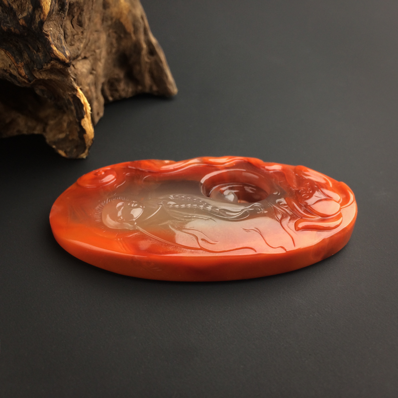 川料南红花开见佛吊坠-红掌柜