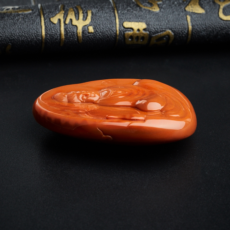 柿子红南红吊坠-红掌柜