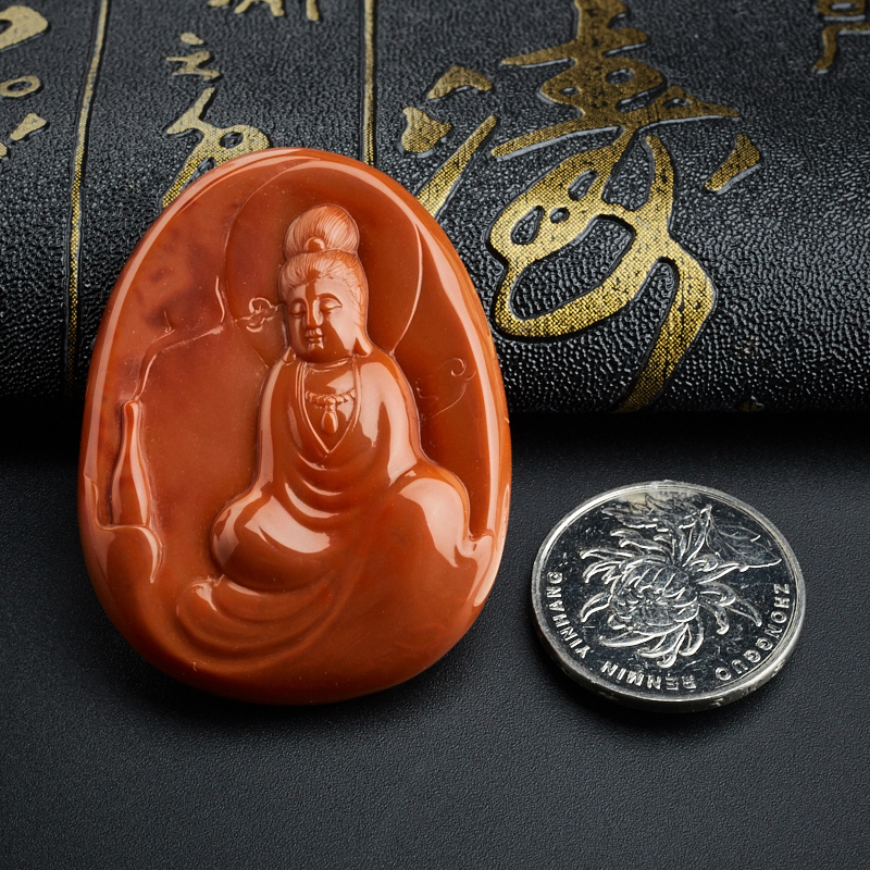 柿子红南红吊坠-红掌柜