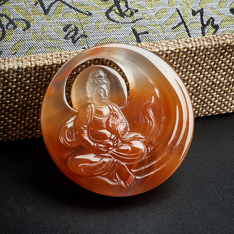 四川南红观音吊坠-红掌柜