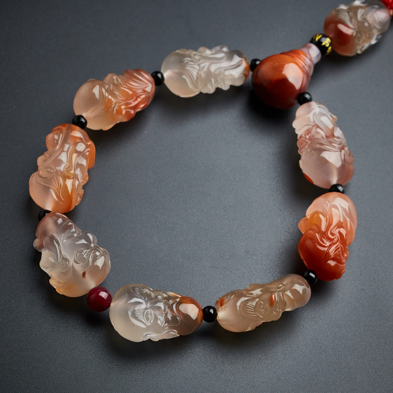 冰飘南红十八罗汉手串-红掌柜