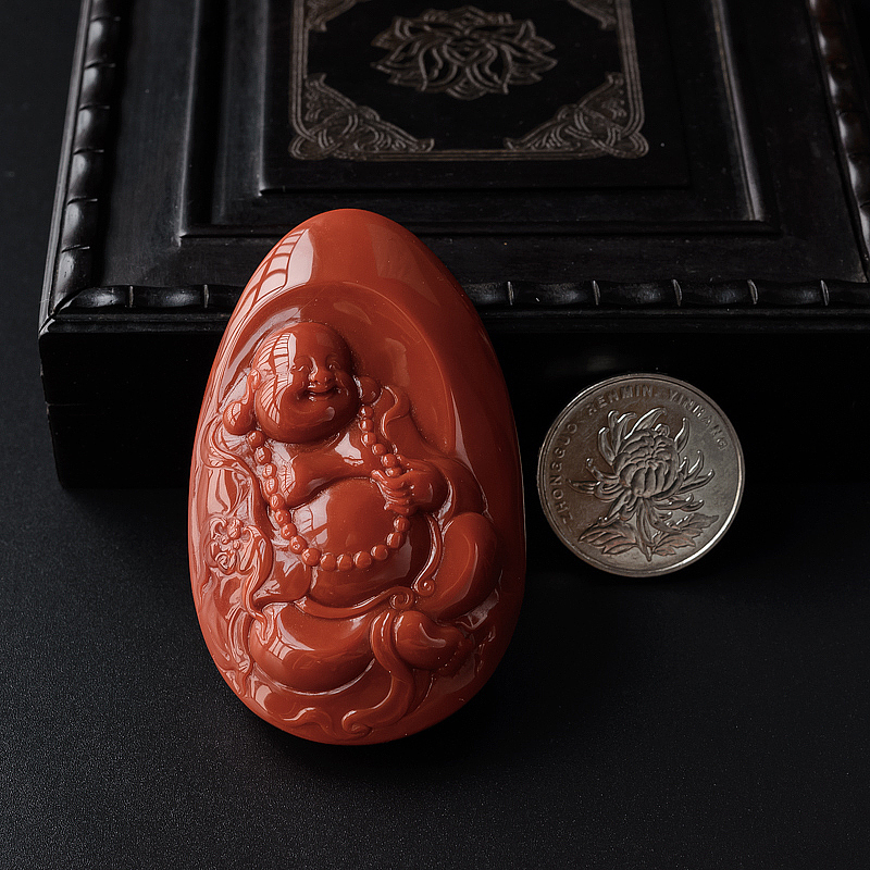 柿子红南红吊坠-红掌柜