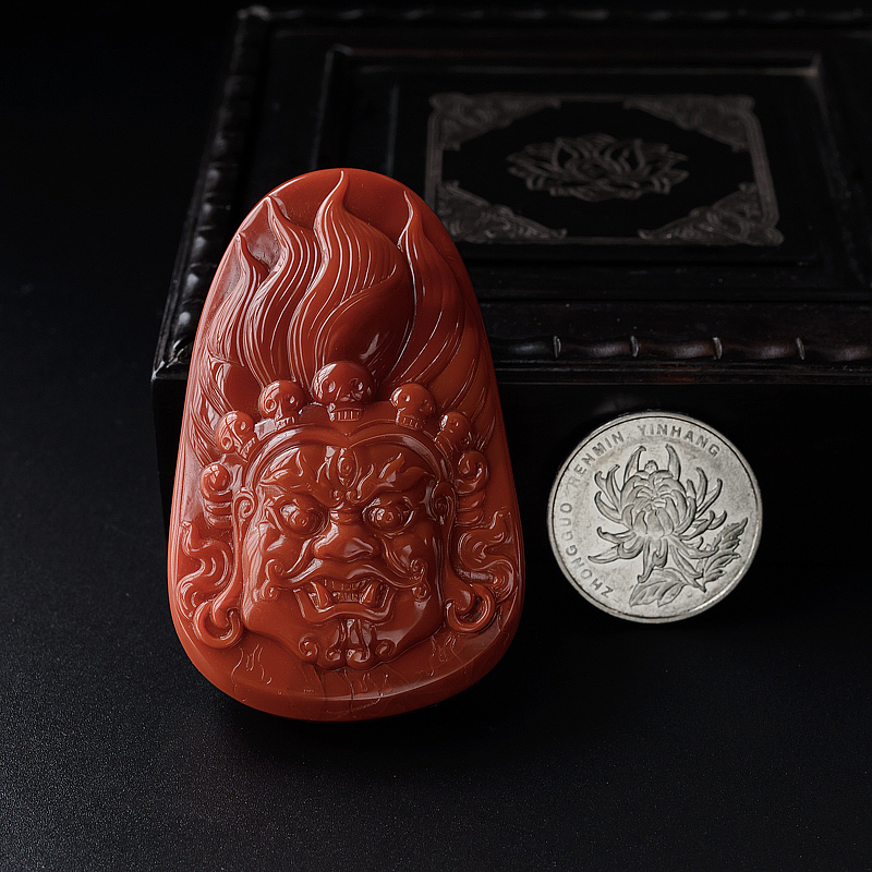 柿子红南红吊坠-红掌柜