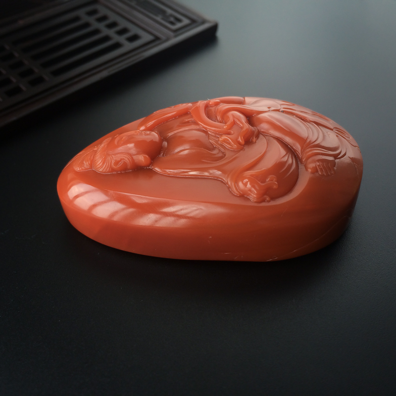 柿子红南红观音吊坠-红掌柜