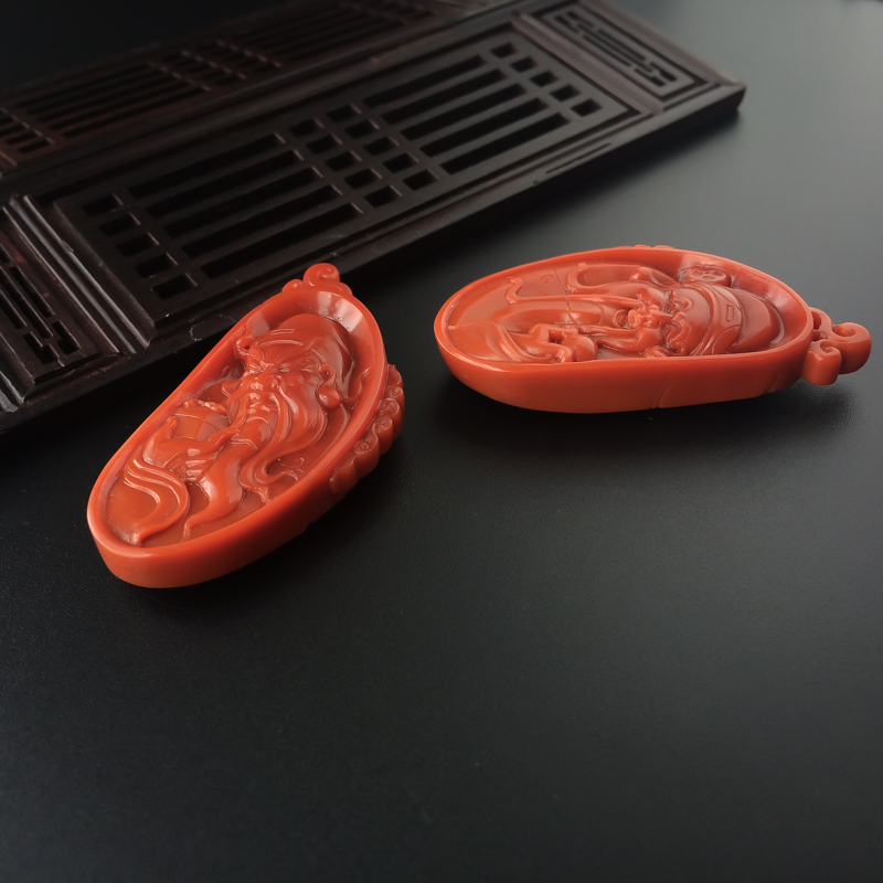 川料天然柿子红南红对牌-红掌柜