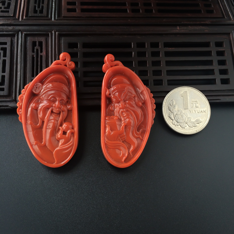 南红财神/关公对牌-红掌柜