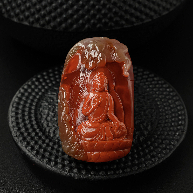 柿子红南红吊坠-红掌柜