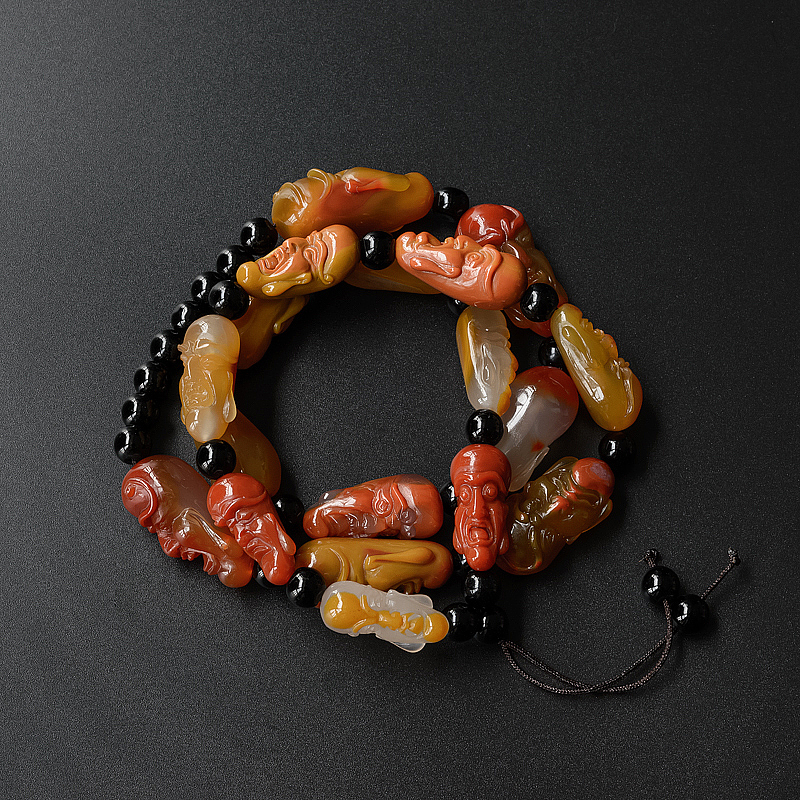 玛瑙罗汉项链-红掌柜