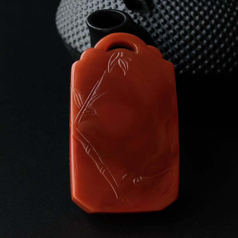 川料天然南红弥勒佛吊坠-红掌柜