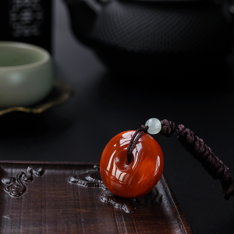 南红平安扣吊坠-红掌柜