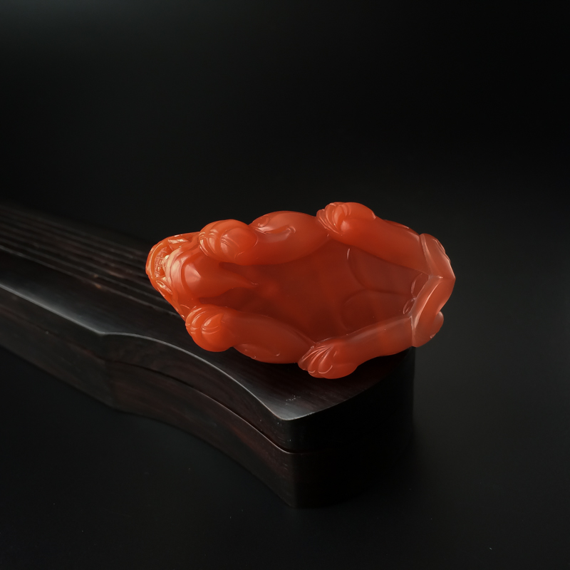 四川天然冻料柿子红南红吊坠-红掌柜