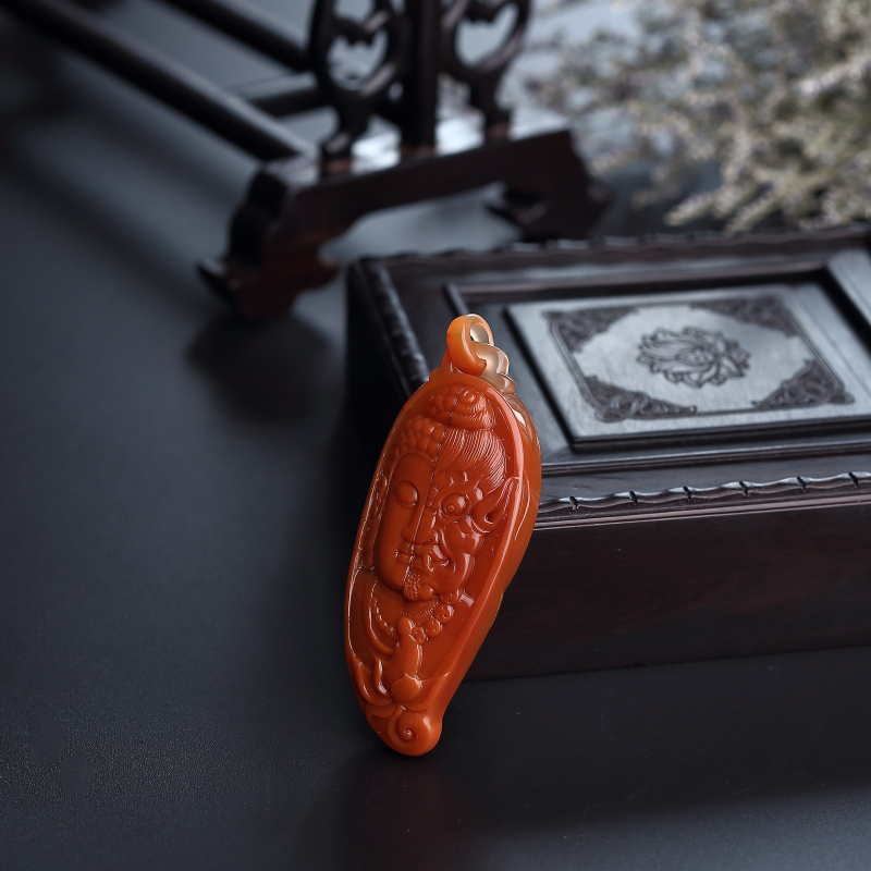 川料南红一念之间吊坠-红掌柜