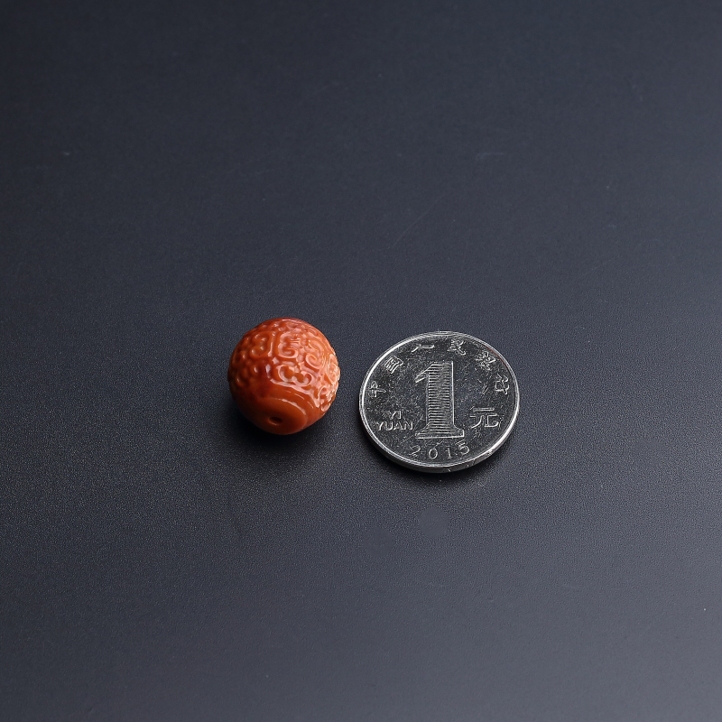 柿子红南红回纹珠-红掌柜