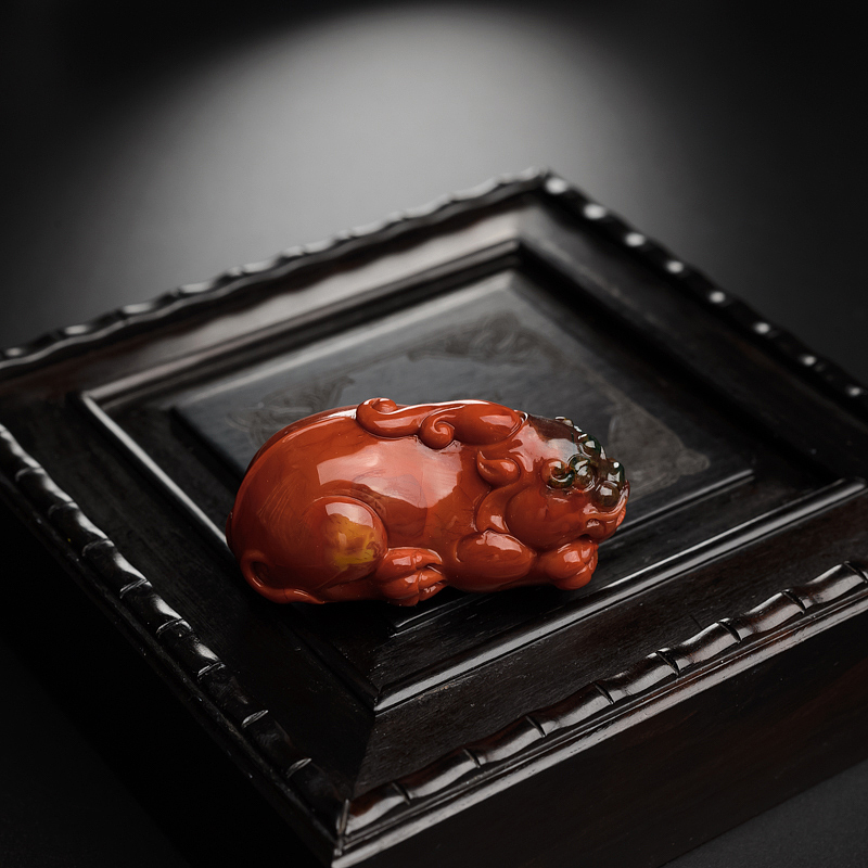 柿子红南红吊坠-红掌柜