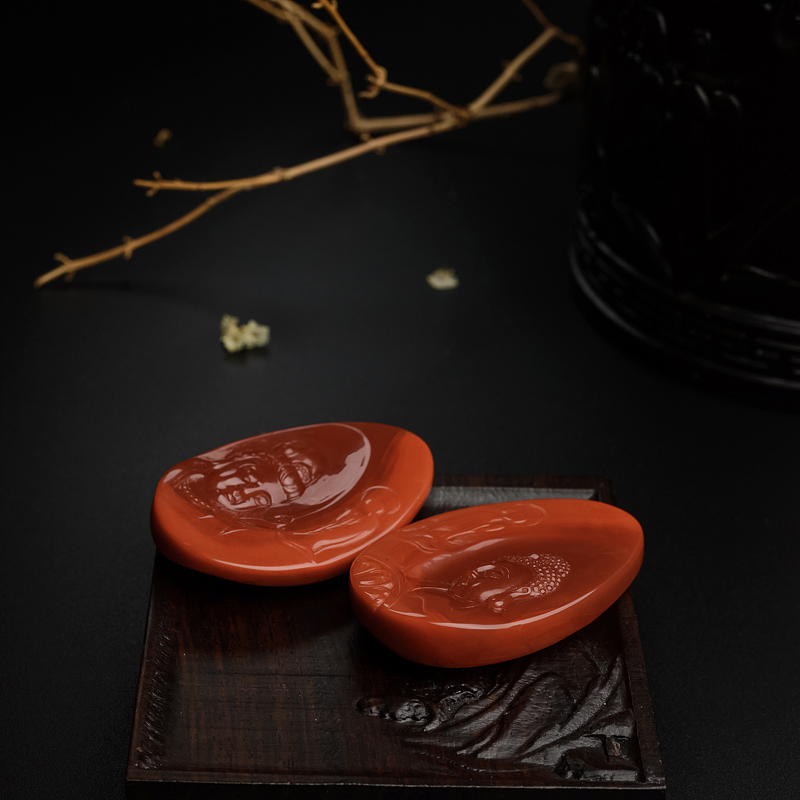 川料南红悟道吊坠-红掌柜