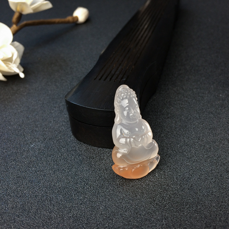 川料冰飘南红观音吊坠-红掌柜