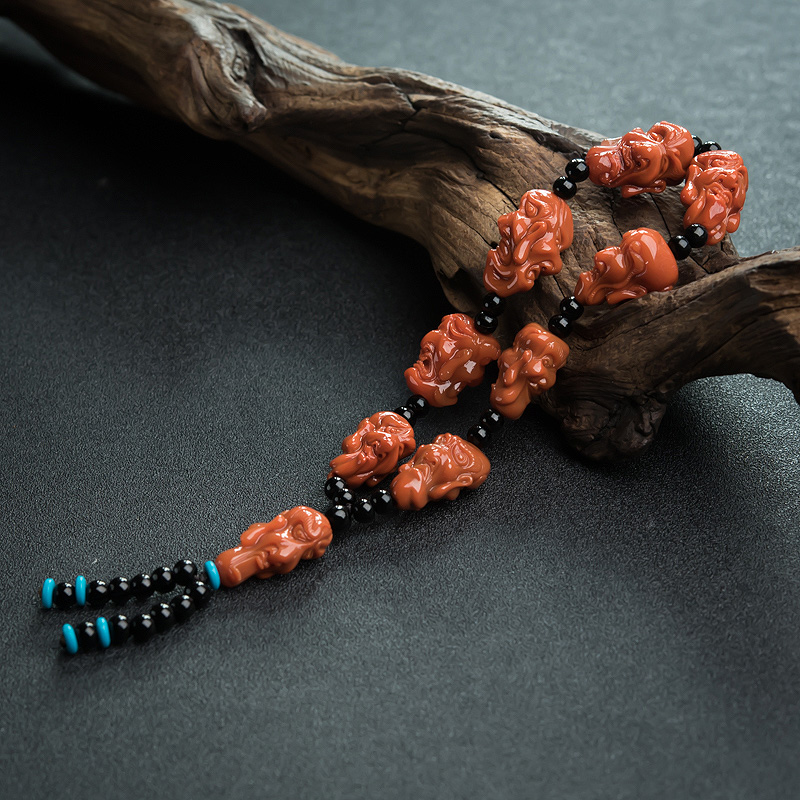 天然南红十八罗汉手持-红掌柜