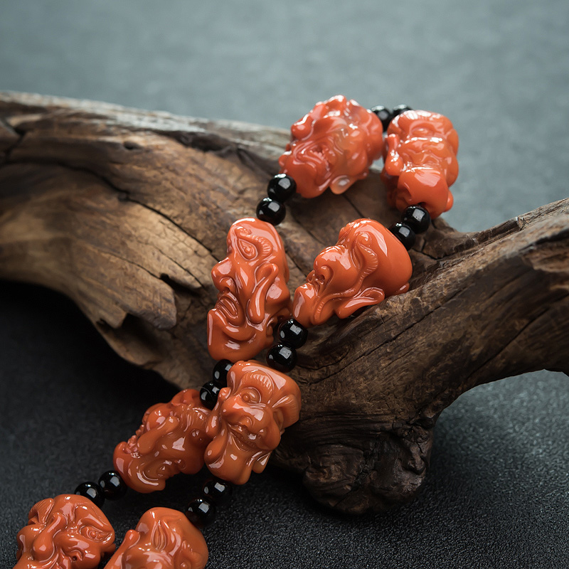 柿子红南红十八罗汉手持-红掌柜