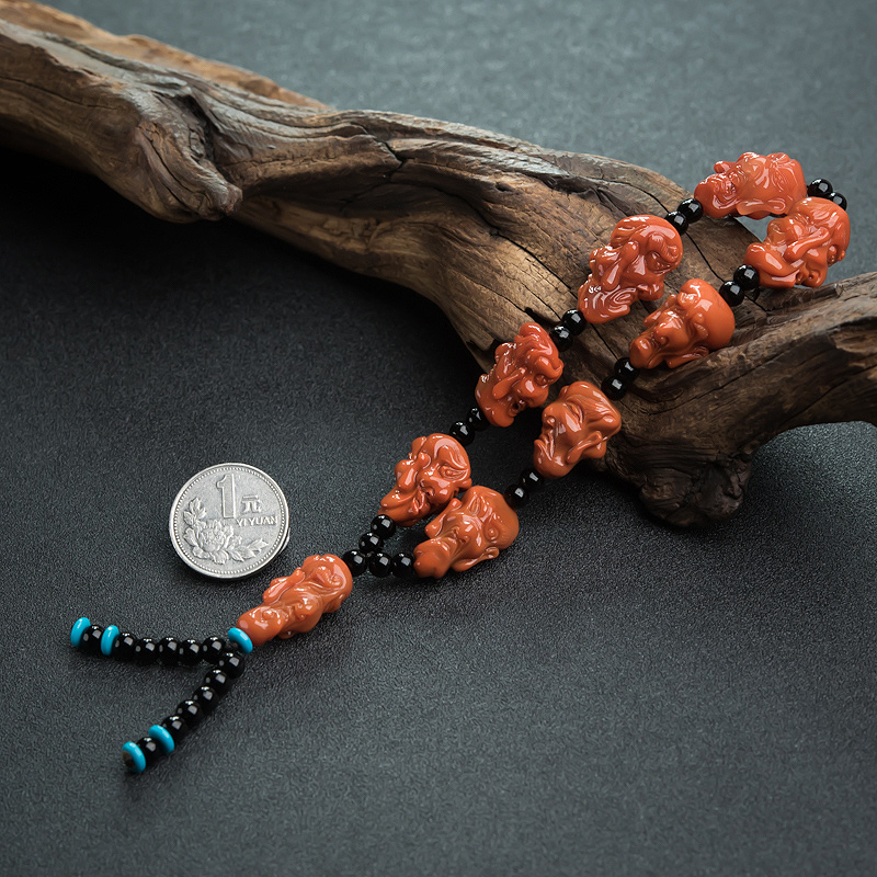 柿子红南红十八罗汉手持-红掌柜