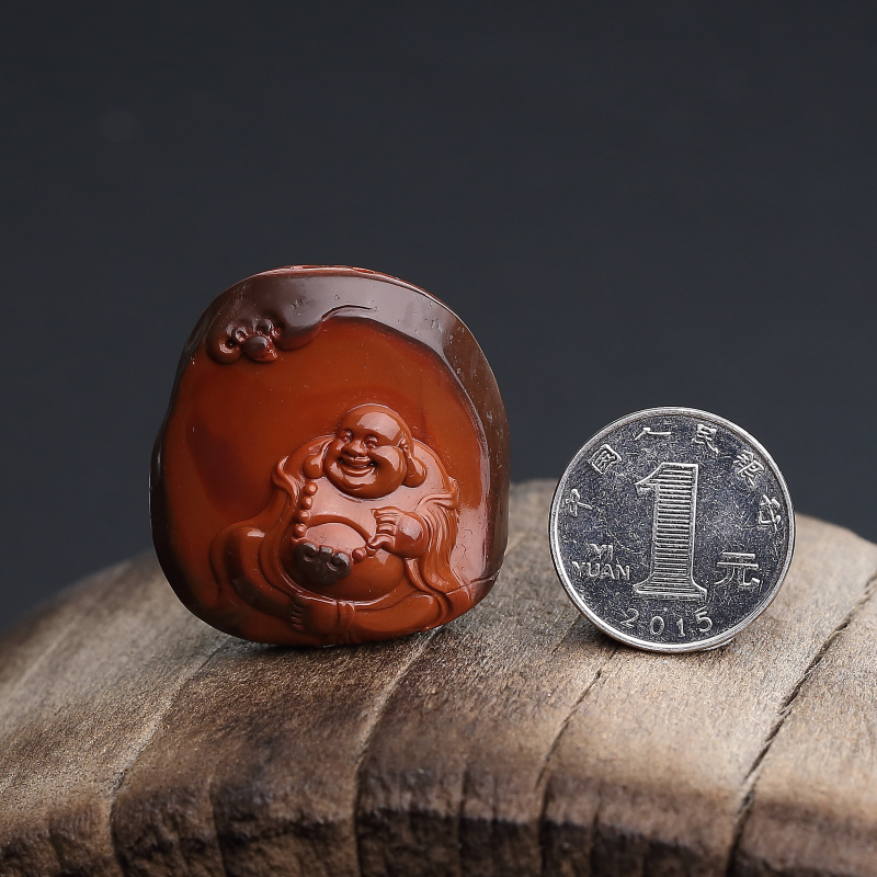 川料南红福在眼前吊坠-红掌柜