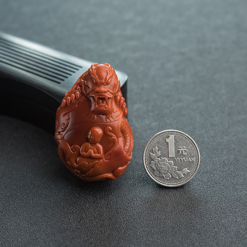 红白料南红吊坠-红掌柜