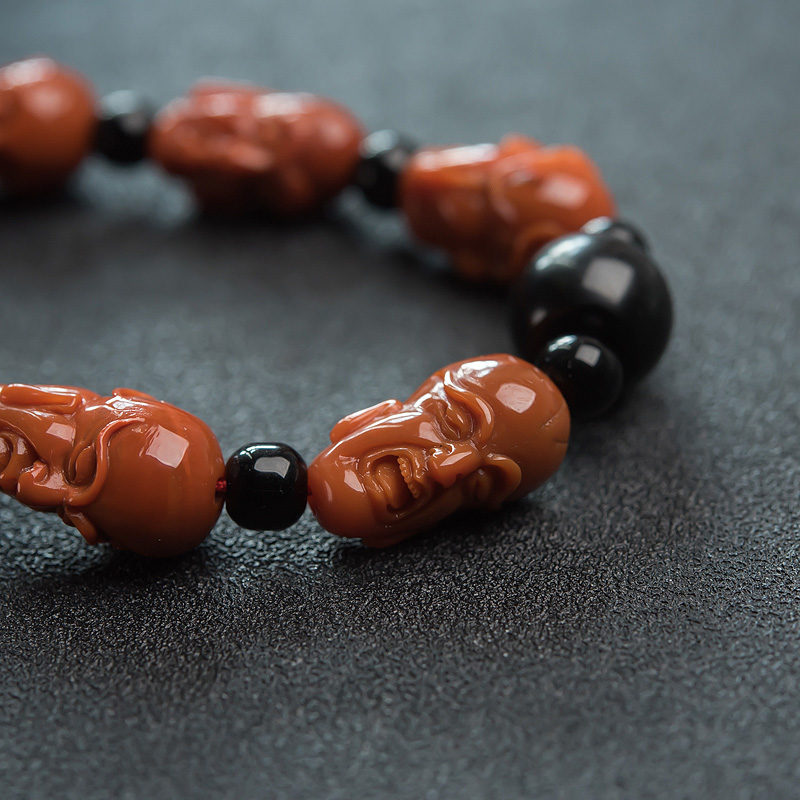 川料天然南红罗汉头手持-红掌柜