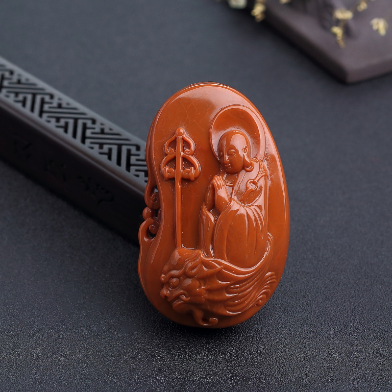 柿子红南红地藏王菩萨吊坠-红掌柜