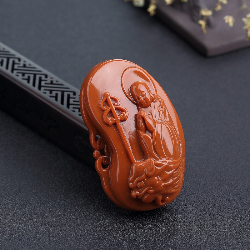 南红地藏王菩萨吊坠-红掌柜