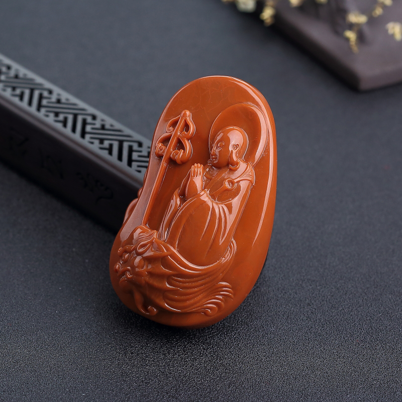 柿子红南红吊坠-红掌柜