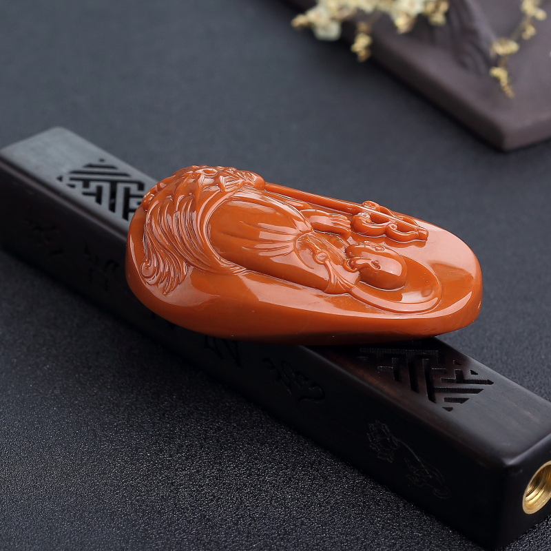 柿子红南红吊坠-红掌柜