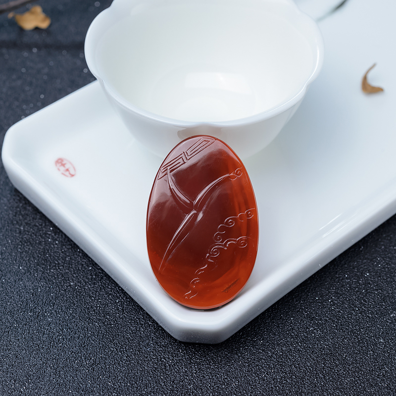 四川柿子红南红喜上眉俏吊坠-红掌柜