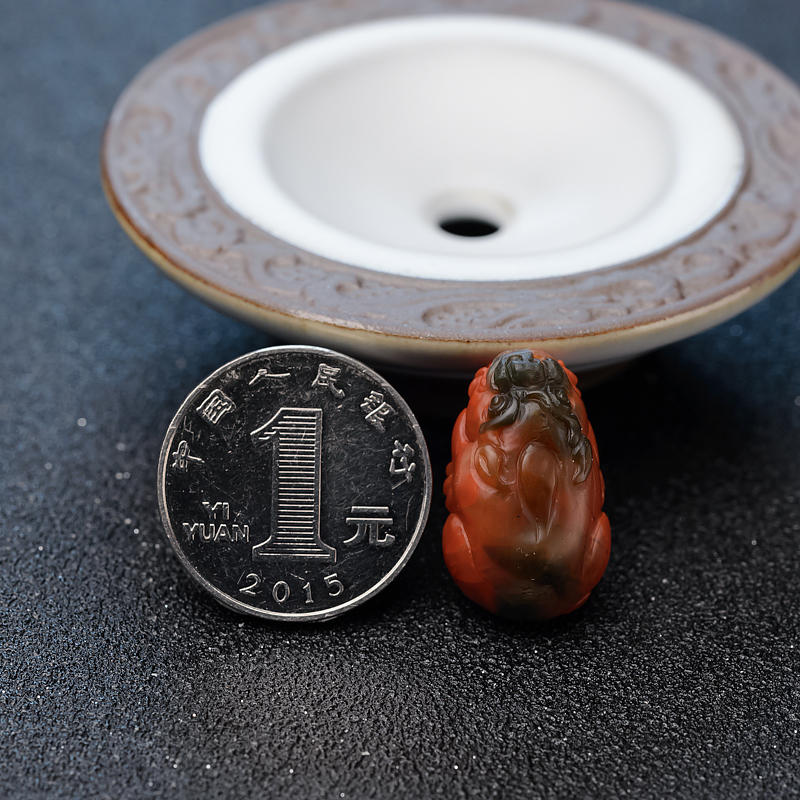 川料南红貔貅吊坠-红掌柜