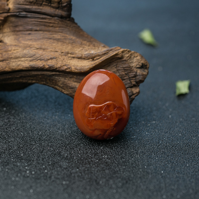 川料天然南红蝶恋花吊坠-红掌柜