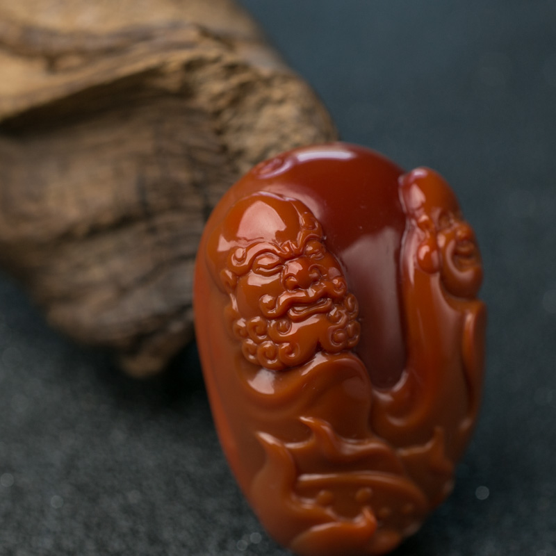 柿子红南红佛禅祝贺吊坠-红掌柜