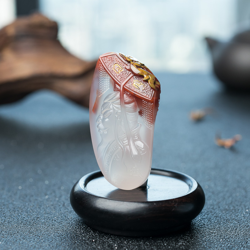 南红秦始皇吊坠-红掌柜